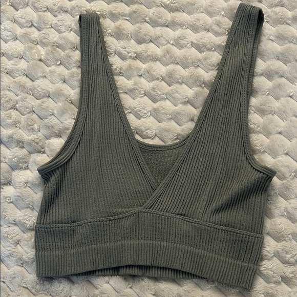 Ribbed Sage Green Bralette - Picture 2 of 5